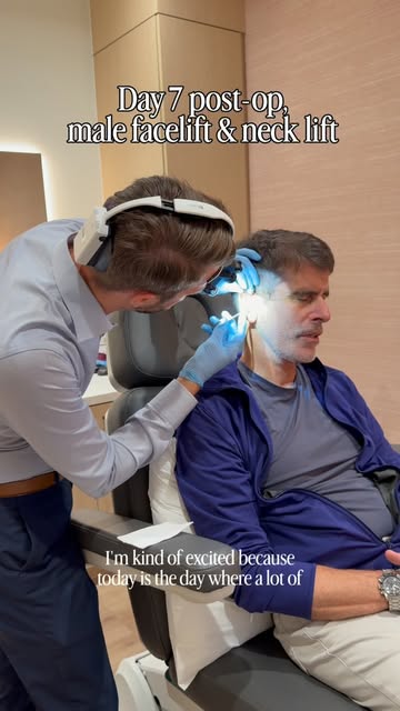 It’s been 7 days since David had his deep plane facelift and neck lift, and he’s looking really good