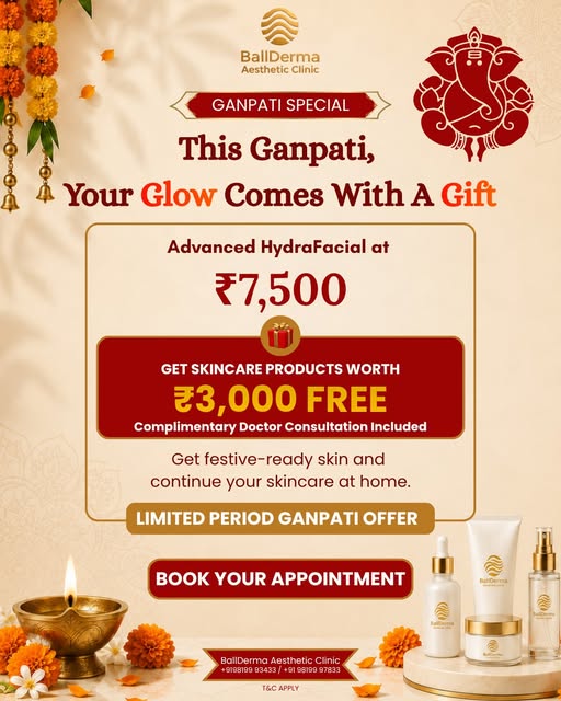 This Ganpati, give your skin something to celebrate. ✨

Get festive-ready with an Advanced HydraFaci