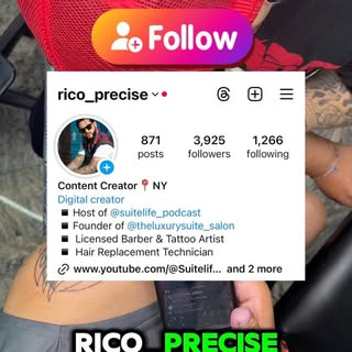 Para Mas Contenido en Español Follow @theluxurysuite_salon @rico_precise #tattooshop #tattooartist