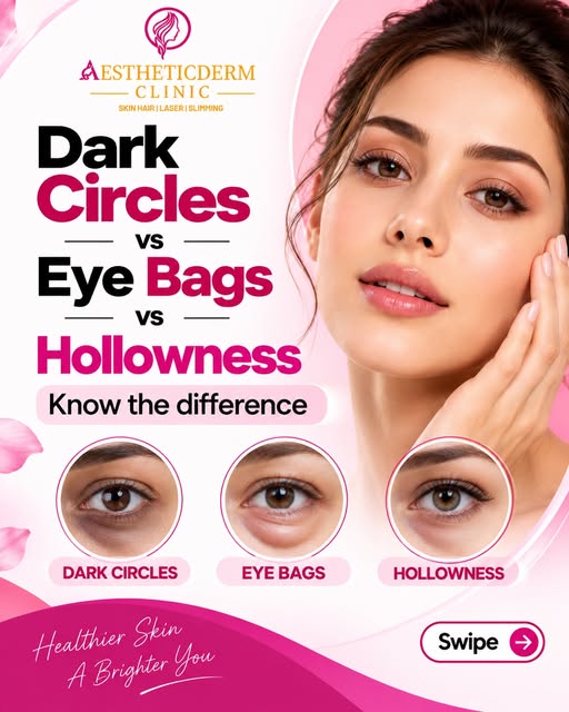 Dark circles, eye bags, or hollowness? 👀✨ Know the difference to understand what your under-eyes re