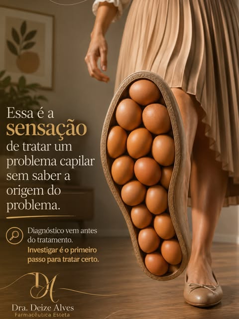 Você já parou para pensar que tratar a queda de cabelo sem saber a causa é como pisar em ovos? 🥚🥚
