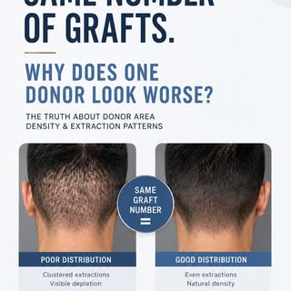 In FUE hair transplantation, it’s not just about how many grafts are taken. Where they’re taken from