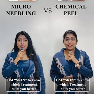 ✨ Microneedling vs Chemical Peel ✨

One boosts collagen with tiny micro-injuries 💉
The other exfoli