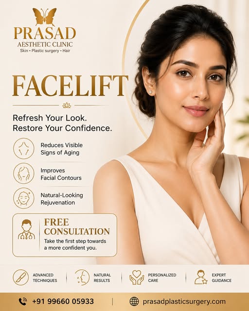Refresh your look and restore your confidence with Facelift at Prasad Aesthetic Clinic. ✨

Achieve a