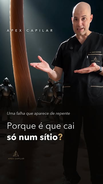 Uma falha redonda que aparece de um dia para o outro, no cabelo ou na barba.

O folículo tem uma pro