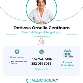 🩺Dott.ssa Ornella Centinaro🩺
📝La Dott.ssa Ornella Centinaro è Medico Chirurgo con competenze in D