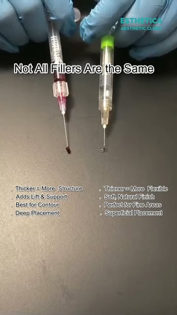 Not all fillers are created equal! 💉✨
Thicker or thinner? It all depends on where, why & how it’s u