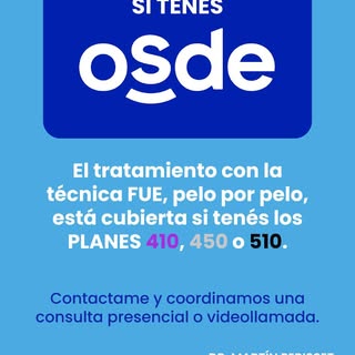 Si tenés #OSDE y tu plan es 410, 450 o 510 aprovechá la cobertura sobre el tratamiento de la técnica