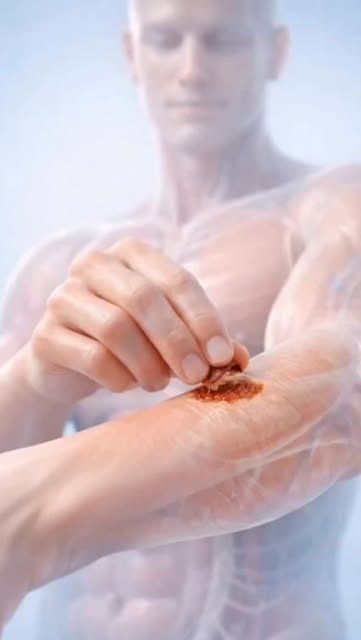 STOP Picking Your Scabs Immediately 🛑🦠 
You think peeling a scab is satisfying? It’s actually stru