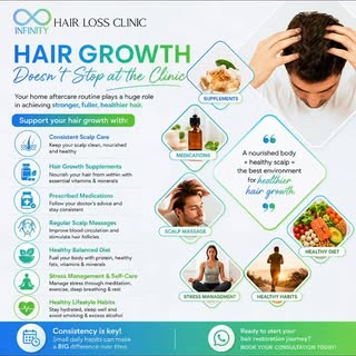 ✨ Hair growth doesn’t stop when you leave the clinic ✨

At Infinity Hair Loss Clinic we believe heal