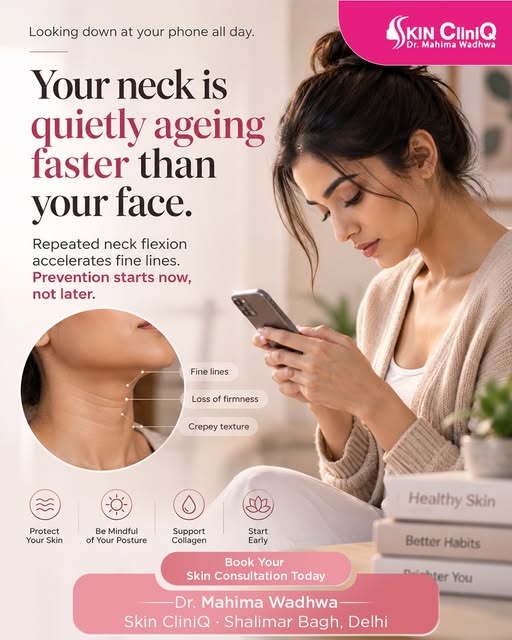 The average person checks their phone over a hundred times a day. Each time, the head tilts down, th