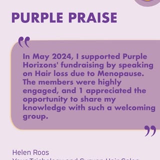 💜More Purple Praise💛

💜 Hair thinning during menopause is far more common than many women realise
