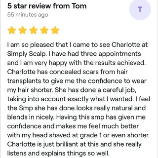 This makes everything worth while! ❤️. #scalpmicropigmentation #lovemyclients❤️ #jobsatisfaction #ha
