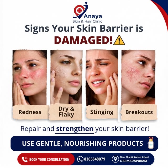 Your skin barrier may be asking for help!

Redness, dryness, flakiness, stinging or frequent breakou