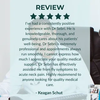 A family doctor who cares 🧑‍🧑‍🧒‍🧒

Book an appointment with Dr A Sebri, General Practitioner & M