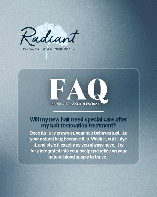 Once fully grown, transplanted hair behaves like the rest of your natural hair, because it is. It re