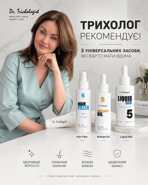 ТРИХОЛОГ РЕКОМЕНДУЄ: 3 засоби, які варто мати вдома 🤍

Hair Filler, Brilliant Oil та Liquid Silk — 