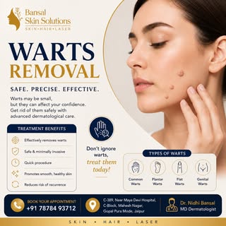 ✨ Warts Removal Treatment ✨

Warts can be treated safely and effectively with the right dermatologic
