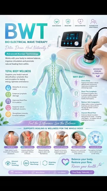 ✨ BWT – Bio Electrical Wave Therapy ✨
Support your body’s natural balance with advanced Korean techn