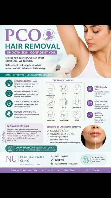 At Nu-Health & Beauty Clinic, we offer PCOS Facial Hair Reduction using advanced diode laser technol