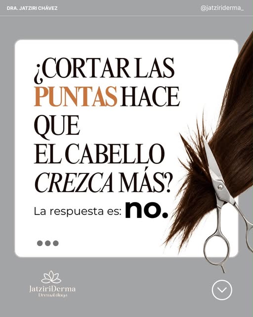 Cortar las puntas no modifica el crecimiento del cabello, porque este ocurre desde el folículo pilos