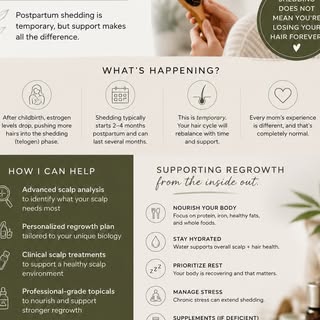Postpartum hair loss is normal—but that doesn’t make watching your hair shed any less stressful. 🤍
