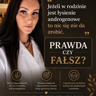 MIT TRYCHOLOGICZNY
„Jeżeli w rodzinie jest łysienie androgenowe, to nic się nie da zrobić.”
❌ FAŁSZ.