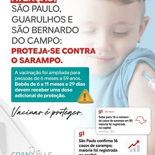 Proteja sua família contra o sarampo: a vacinação foi ampliada para pessoas de 6 meses a 59 anos em 