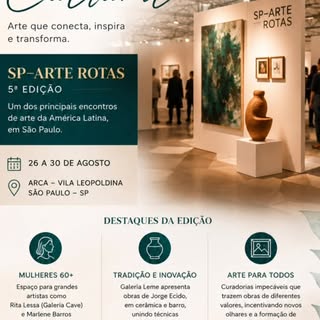 Essa Semana: 
De 26 a 30 de agosto, São Paulo recebe a 5ª edição da SP–Arte Rotas, uma das principai