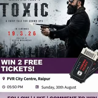 🎬 **Movie plans for Sunday evening?** 🍿
We are giving away **2 movie tickets** 🎟️🎟️ for **TOXIC*
