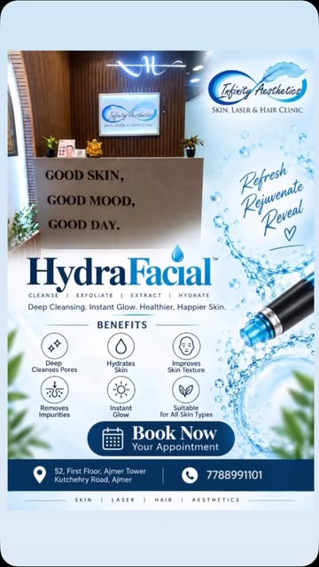 ✨ HydraFacial – Glow Starts Here! 💧

Deep cleanse, exfoliate, extract & hydrate — all in one refres