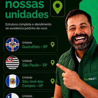 Conheça as unidades da YourMed VaiTerCabeloSim.

Estamos presentes em Guarulhos, São Paulo, São José
