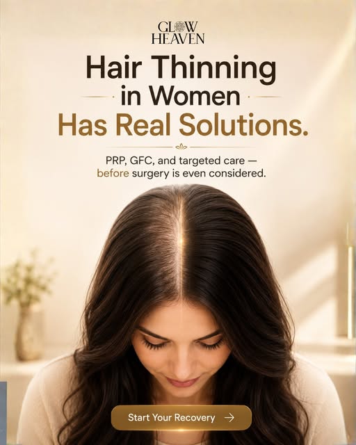 Hair thinning can be frustrating, but you don’t have to jump straight to surgery.

At Glow Heaven, p