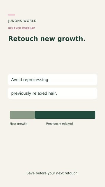 The relaxer retouch should target new growth—not previously relaxed hair.

Overlap happens when rela