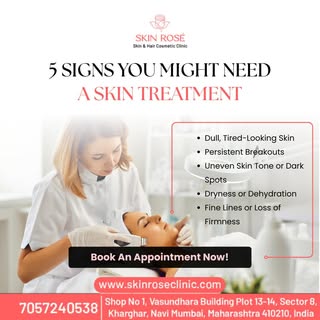✨💆‍♀️ 5 Signs You Might Need a Skin Treatment! 💆‍♀️✨

🌟 Dull, tired-looking skin
🌟 Persistent br