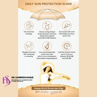Daily Sun Protection Guide #Sunprotection #skincare #Skincaretips #bestdermatologist 
#drsamreenhaqu