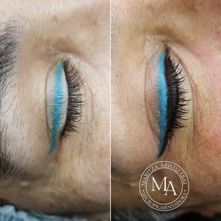 ❤️ LINEA SUPERIOR Y INFERIOR  NEGRA Y RETOQUE DE AZUL 😍 📲 313.6423031  @maritza.micropigmentadora 
