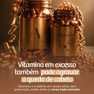 Contraintuitivo, mas real: tomar vitamina demais também pode piorar a queda de cabelo. ⚠️

Vitamina 