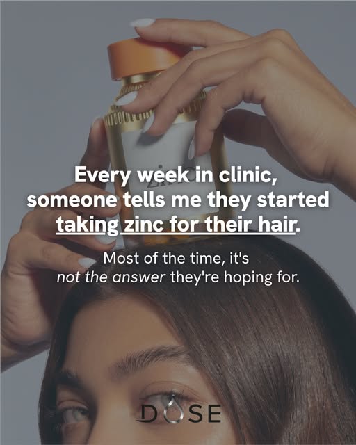 Zinc gets blamed for hair loss far more than it deserves.⁠
⁠
A true deficiency is worth correcting, 