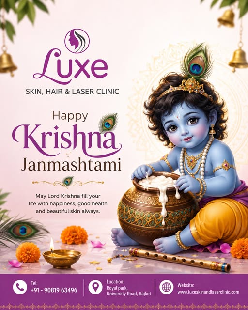 🦚✨ Happy Janmashtami! ✨🦚

May Lord Krishna fill your life with love, happiness, peace and prosperi