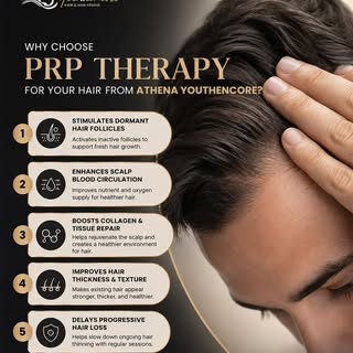 Give your hair the care it truly deserves with PRP Therapy at Athena Youthencore Hair & Skin Studio.