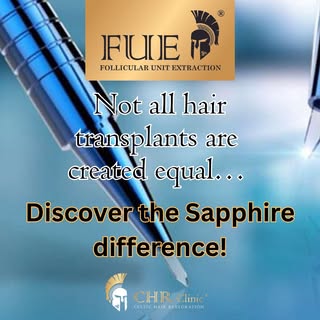 The FUE Sapphire technique uses ultra-fine sapphire blades, allowing for more precision, less scarri