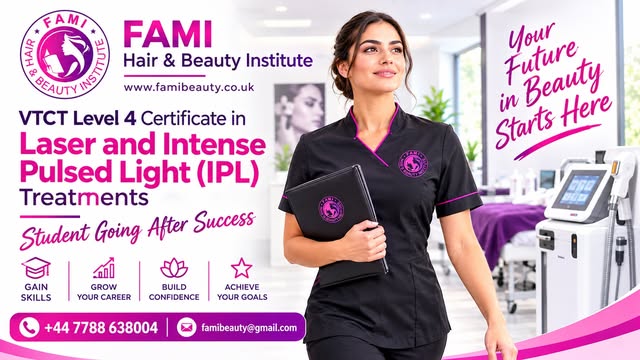 VTCT Level 4 Certificate in Laser and Intense Pulsed Light (IPL) Treatments 

Entry onto this qualif
