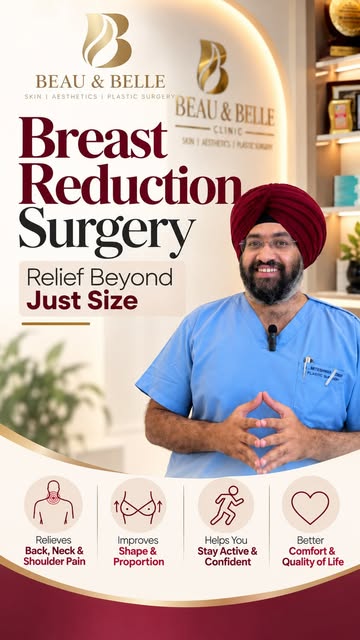 We discuss breast reduction surgery, explaining that it is for women with heavy breasts causing pain