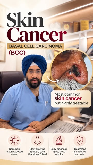 We talk about skin cancer, specifically basal cell carcinoma, which looks like a black mole, grows s