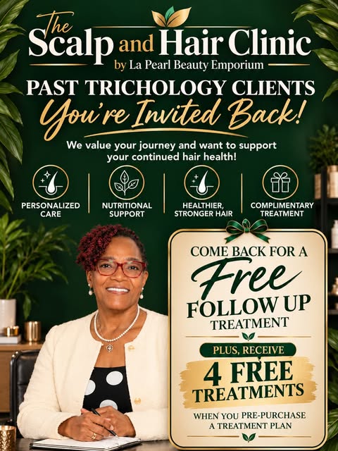 Past trichology clients we’ve missed you! 💚 Comment “I’M BACK” if you’re ready for your complimenta