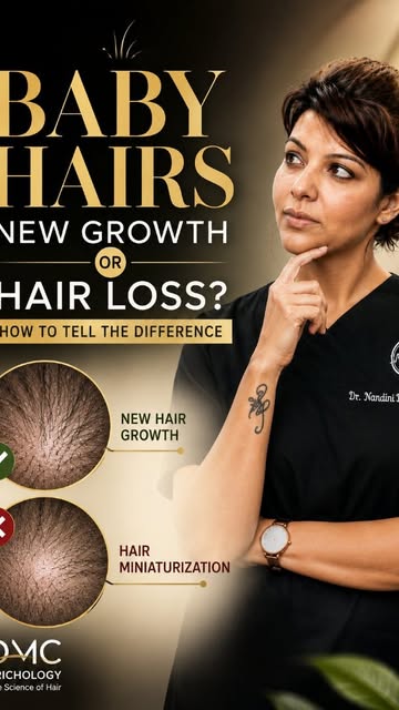 **Baby hairs = New Growth or Hair Loss? 🤔**

Those tiny, thin hairs may be a sign of **new growth—o