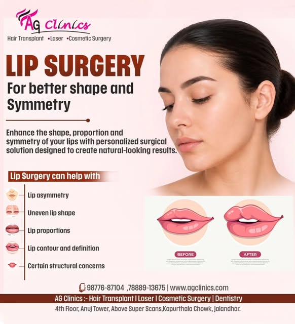Enhance your natural smile with precise & safe Lip Surgery at AG Clinics! 💋✨

Say goodbye to lip as