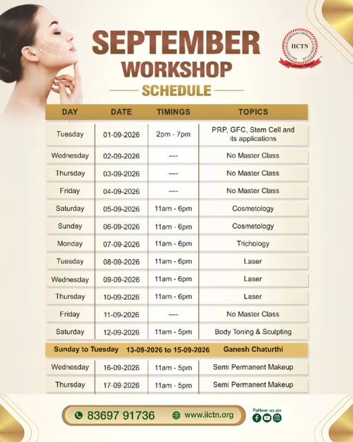 SEPTEMBER WORKSHOP SCHEDULE | IICTN ✨

Take your skills beyond theory with advanced, practical learn
