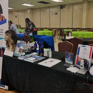 Our Community Serving the Community Health Fair.  I’m set up at the fair providing information on ha